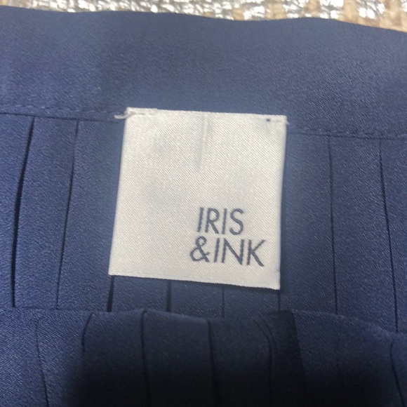 IRIS & INK BLACK/BLUE PLEATED SKIRT - Picture 4 of 7